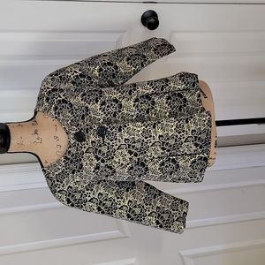 WORTHINGTON BLACK & GOLD METALLIC BROCADE SHORT JACKET / BOLERO ...